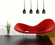 Lampa wisząca IZZA 4 AZ0100 Azzardo 4 zwisy na podłużnej podsufitce nowoczesna czarna shiny black - 2