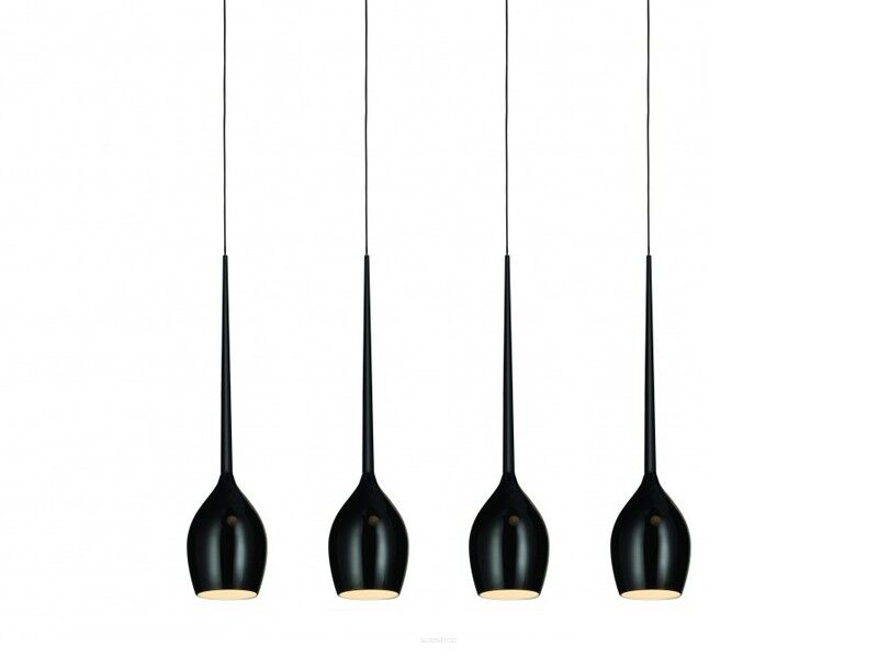 Lampa wisząca IZZA 4 AZ0100 Azzardo 4 zwisy na podłużnej podsufitce nowoczesna czarna shiny black