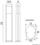 Słupek ogrodowy ELIS TO 3902-H 919 BL SU-MA WYSOKOŚĆ 92 CM CZARNY - 2