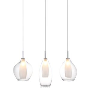 Lampa wisząca AMBER MILANO 3  Azzardo Opływowe szklane klosze  zjawiskowe różne kształty chrome / clear