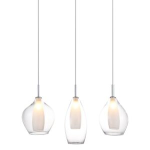 Lampa wisząca AMBER MILANO 3  Azzardo Opływowe szklane klosze  zjawiskowe różne kształty chrome / clear