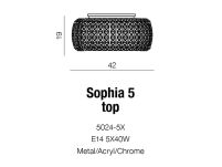 Lampa sufitowa/plafon SOPHIA 5 AZ0521 Azzardo Pierścień ozdobiony kryształkami z mleczną przesłoną  - 4