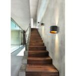 Lampa ścienna kinkiet LETICIA 2 AZ2815 Azzardo Zaokrąglony smukły kształt czarno-złote wykończenie - 3