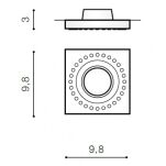 Lampa sufitowa SIMON SQUARE AZ1474 Azzardo Wpuszczana kwadratowa z dekoracyjnymi kryształkami - 2