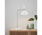 Lampa stołowa Larry 107502 Markslojd  minimalistyczna biała srebrne wstawki - 2