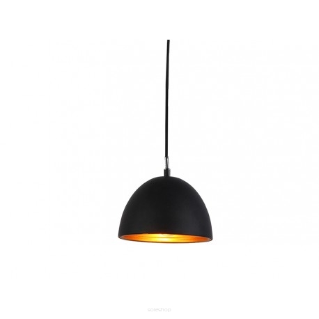 Lampa wisząca MODENA 18 AZ1393 Azzardo Półokrągły klosz z metalu średnica 18 cm czarno-złoty