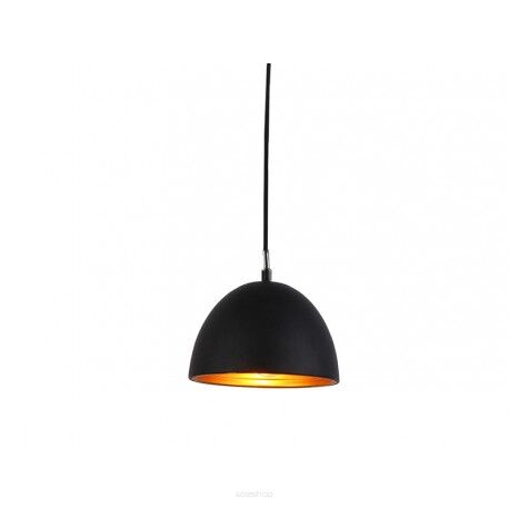 Lampa wisząca MODENA 18 AZ1393 Azzardo Półokrągły klosz z metalu średnica 18 cm czarno-złoty