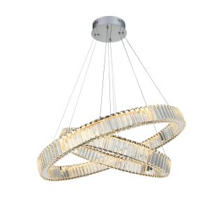 Lampa wisząca SPARK PENDANT 60+80 DIMM chrom/kryształ Azzardo AZ5793