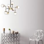 Lampa wisząca  RIANO P0454-08C-SDGF Zuma Line Molekularna złoty czarny loft x8 - 3
