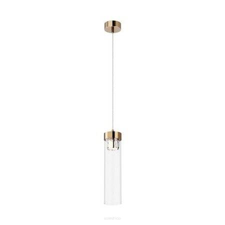 Lampa wisząca GEM P0389-01D-F7AC Zuma Line Szklana tuba z kryształkami złota