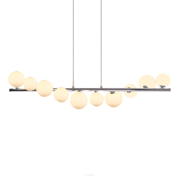 Lampa wisząca SYBILL 10 PENDANT  AZ2100 Azzardo Elegancka metalowa podstawa opleciona białymi szklanymi kloszami