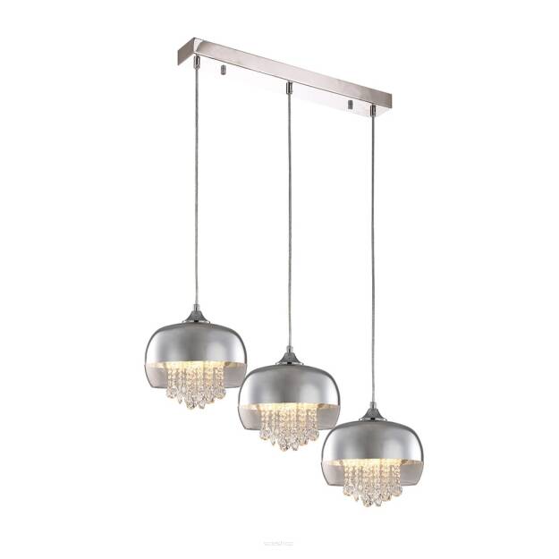 Lampa wisząca LUNA chrom metalizowane szkło 3xE14 MILAGRO ML3804 