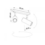 Plafon DIREZIONE 2 Czarny Listwa LED SOLLUX LIGHTING SL.0500 - 3