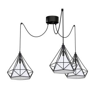 Lampa wisząca TRIANGOLO 163 Milagro industrialna klatka druciana czarny biały pająk ML163