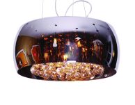 Lampa wisząca  BURN  AZ0699 Azzardo Oryginalny dymiony klosz z którego wystają kryształki - 2