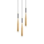 Lampa wisząca CONTE MD1998A-3GL Zuma Line 3 smukłe klosze na okrągłej podsufitce złota - 3