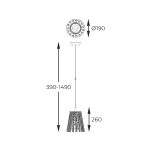 P0547-01H-F9AC BACH LAMPA WISZĄCA ZŁOTA/GOLD ZUMALINE - 3