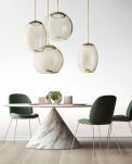 Lampa wisząca HELENA A AZ3341 Azzardo Oryginalna „wgnieciona” szklana kula  brąz  - 2
