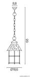 Lampa wisząca TOLEDO K 1018/1/R SU-MA OZDOBNE SZKŁO ALUMINIOWA PODSTAWA - 2