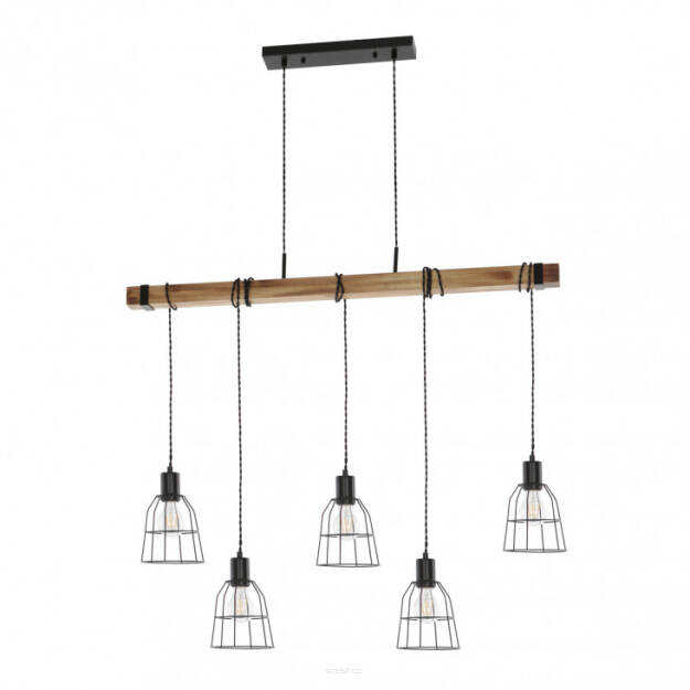 Lampa wisząca PONTE PND-4290-5-L Italux surowy styl drewno metal retro