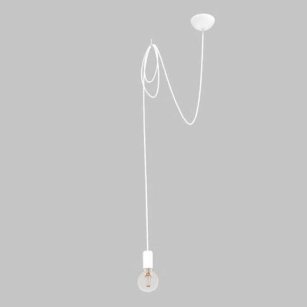 Lampa wisząca SPIDER 9745 Nowodvorski Biała minimalistyczna opleciony kabel