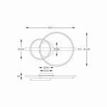 Plafon z dwoma pierścieniami LED 17W ALMERIA czarna MX3913-2-3BWLT Zuma Line - 3
