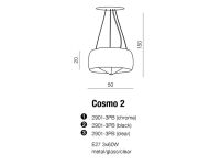 Lampa wisząca  COSMO 2 AZ1060 Azzardo Nowoczesna oryginalny design wykończenie czarne  - 5