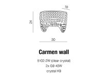 Lampa ścienna CARMEN WALL AZ1283 Azzardo Dekoracyjna bogato zdobiona kryształkami egipskimi  - 3