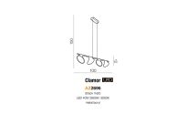 Lampa wisząca CLAMOR AZ2696 Azzardo Oryginalne klosze na podłużnej listwie RETRO LED - 3