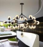 Lampa wisząca ASTRIFERO-21 bursztynowo czarna 165 cm molekuły ST-9047-21 Step into design - 2