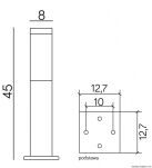 Słupek ogrodowy INOX KWADRATOWA SS802-450 BL SU-MA CZARNA uniwersalna - 2