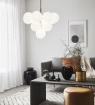 Lampa wisząca MERLOT 107903 Makslojd szklane białe klosze  metal złoty nowoczesna - 3