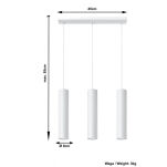 Lampa Wisząca LAGOS 3 biały zwis Sufitowy LED SOLLUX LIGHTING SL.0325 - 3