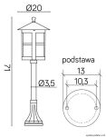 Lampa ogrodowa stojąca CORDOBA II K 5002/3/TD SU-MA RETRO CZARNA 71 CM - 7