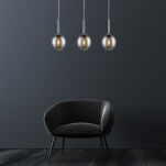 Lampa wisząca MONIC MD1629-1 CHROME Zuma Line Okrągły szklany klosz o chromowym wykończeniu - 2