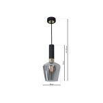 Lampa wisząca ROMA BLACK szklany klosz MILAGRO MLP6484 - 2