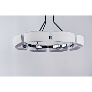 Lampa wisząca FIONA 8 AZ0154 AZZARDO Nowoczesna i designerska chrom / biały