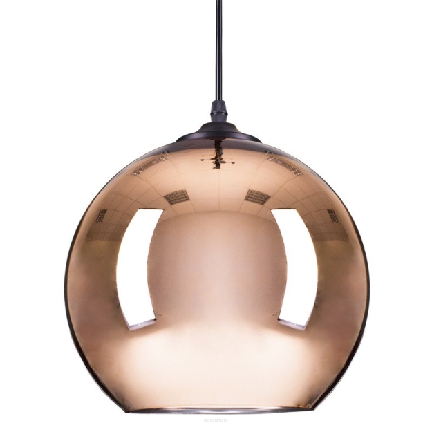 Lampa wisząca MIRROR GLOW - M miedziana 30cm ST-9021 - M  copper okrągła nowoczesna