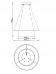 Lampa wisząca czarna 2 Ringi  61+42 - 3