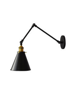 LAMPA ŚCIENNA KINKIET LOFTOWY CZARNY RUBI W2  LDW B007-2 (BK)