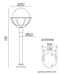 Lampa zewnętrzna stojąca latarnia KULE Z KOSZYKIEM 250 K 5002/2/KPO 250 SU-MA   - 4