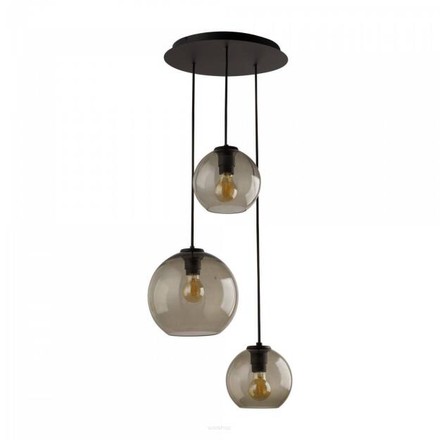 Lampa wisząca Vetro III 3xE27 czarno/dymiona 7641