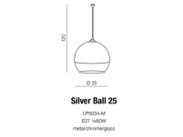 Lampa wisząca SILVER BALL 25 AZ0733 Azzardo Oryginalna i nietypowa klosz ze szkła w kolorze chromu i transparentnego - 4