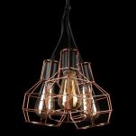 Lampa wisząca CARRON 7  AZ2142 Azzardo 7 zwisów z drucianymi abażurami w kolorze miedzi - 3