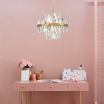 Lampa wisząca CONSTANTINOPLE złota/kryształ Zuma Line P0567-08C-7GAC - 2