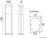 Słupek ogrodowy ELIS TO 3902-H 650 AL SU-MA WYSOKOŚĆ 65 CM - 5