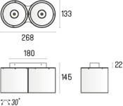 Oprawa natynkowa NEX 1 NT edge.LED 2x 6.5W On-Off 3.0689 Labra różne rodzaje podwójna - 3