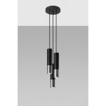 Nowoczesna Lampa Wisząca LOOPEZ 3P czarny/chrom Zwis sufitowy Sollux Ligthing SL.0943 - 3