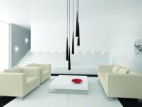 Lampa wisząca STYLO 5 AZ0119 Azzardo Smukłe stożkowe zwisy umieszczone na okrągłej podsufitce  - 4