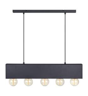 Lampa wisząca industrialna COUTURE Czarna  107037 podłużna listwa